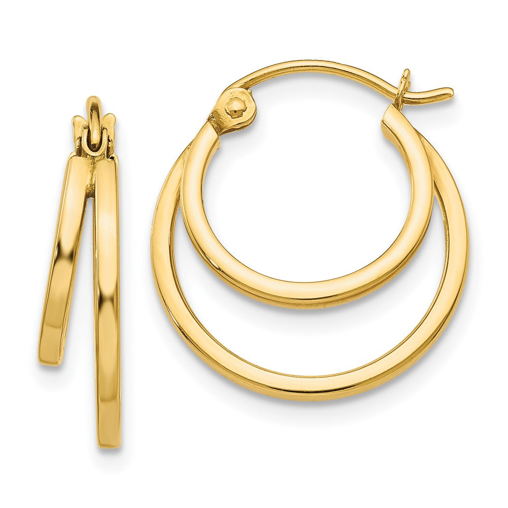 14k Yellow Gold 17 mm Double Hoop Earrings (1.23 grams)