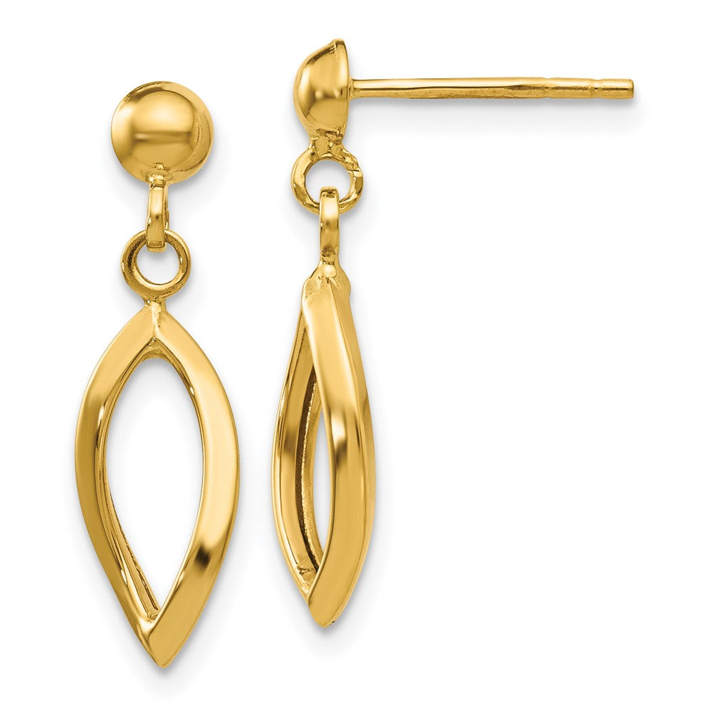 14k Yellow Gold 6 mm Post Dangle Earrings (1.1 grams)