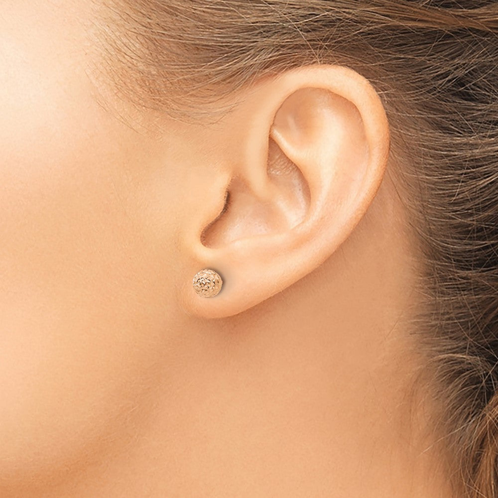 14k Rose Gold 6 mm Ball Post Earrings (0.62 grams)