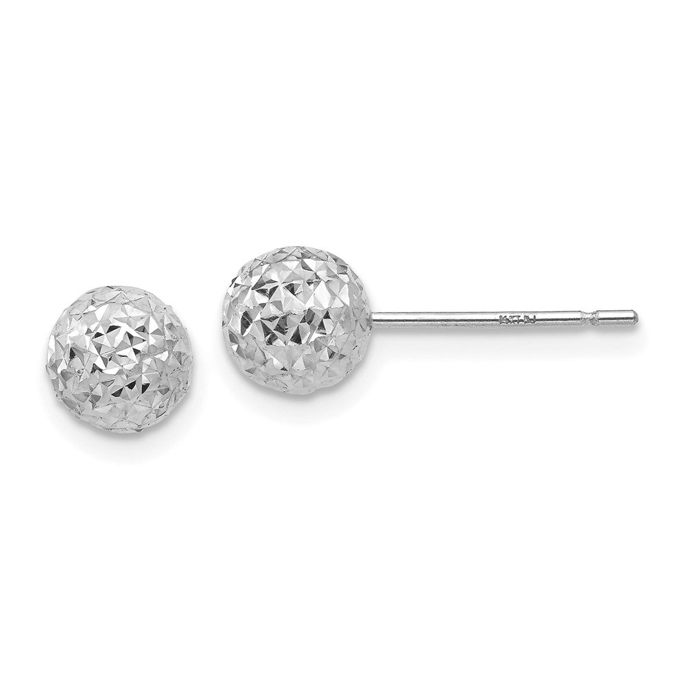 14k White Gold 6 mm Ball Post Earrings (0.7 grams)
