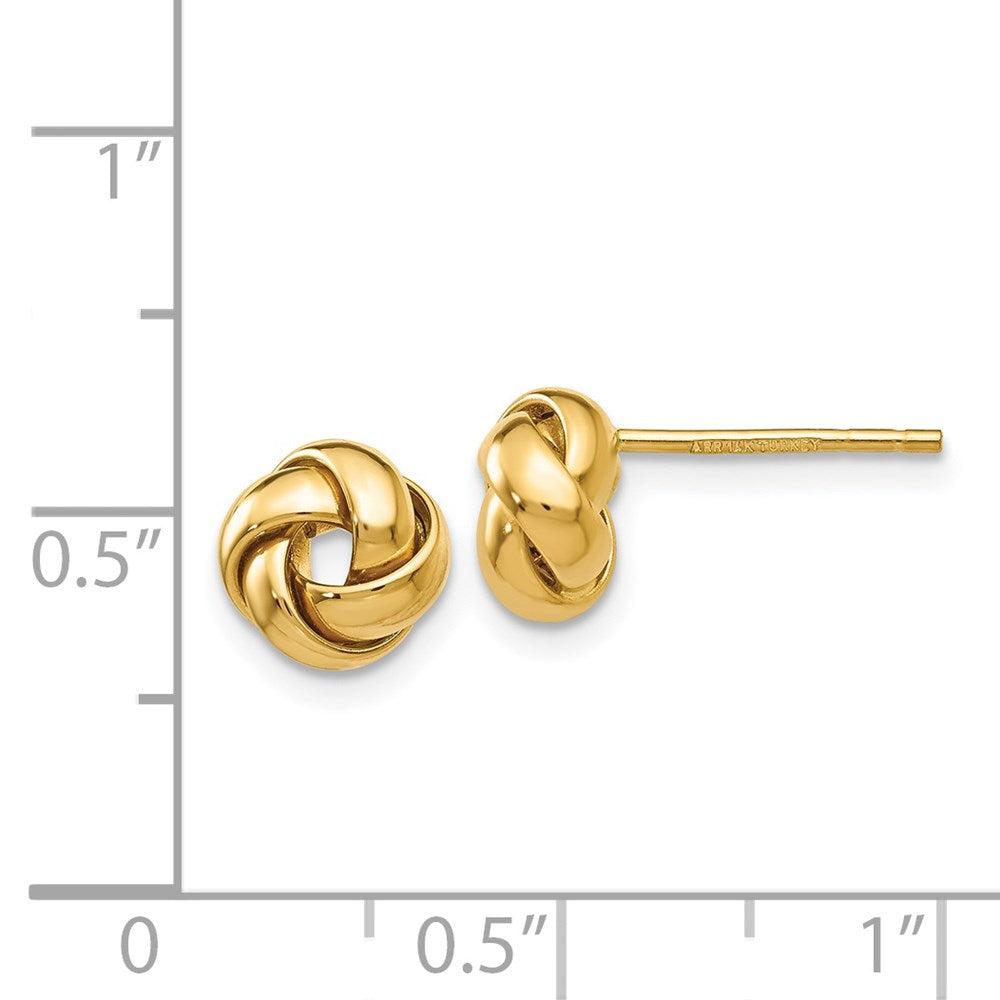 14k Yellow Gold 8 mm Knot Post Earrings (1.23 grams)