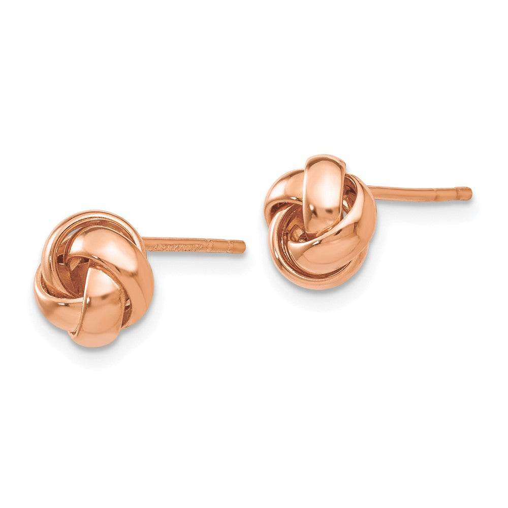 14k Rose Gold 8 mm Polished Love Knot Post Earrings (1.21 grams)