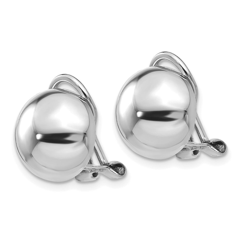 14k White Gold 12 mm Polished Non-pierced Back Earrings (3.47 grams)