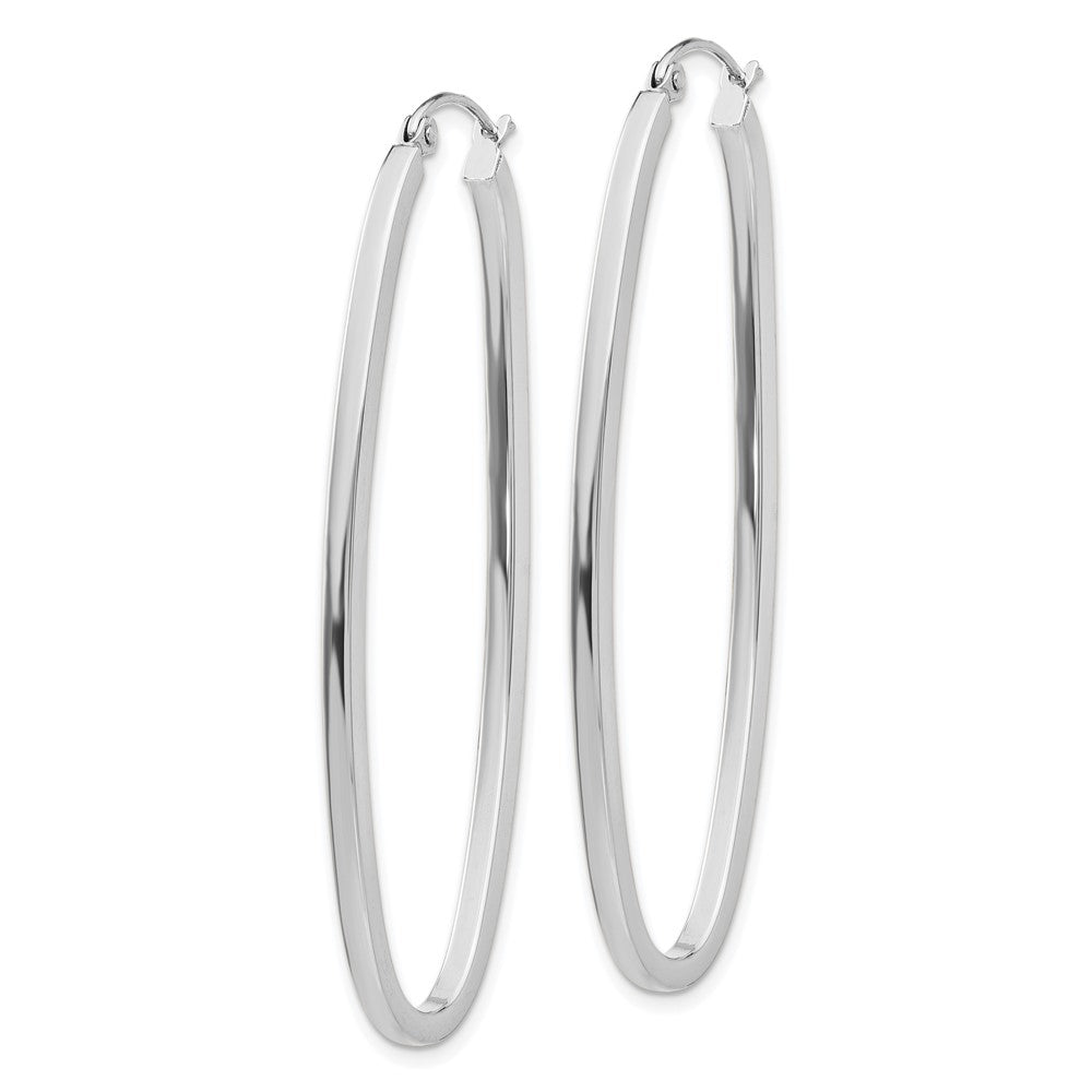 14k White Gold 21 mm Large Oval Hoop Earrings (3.53 grams)