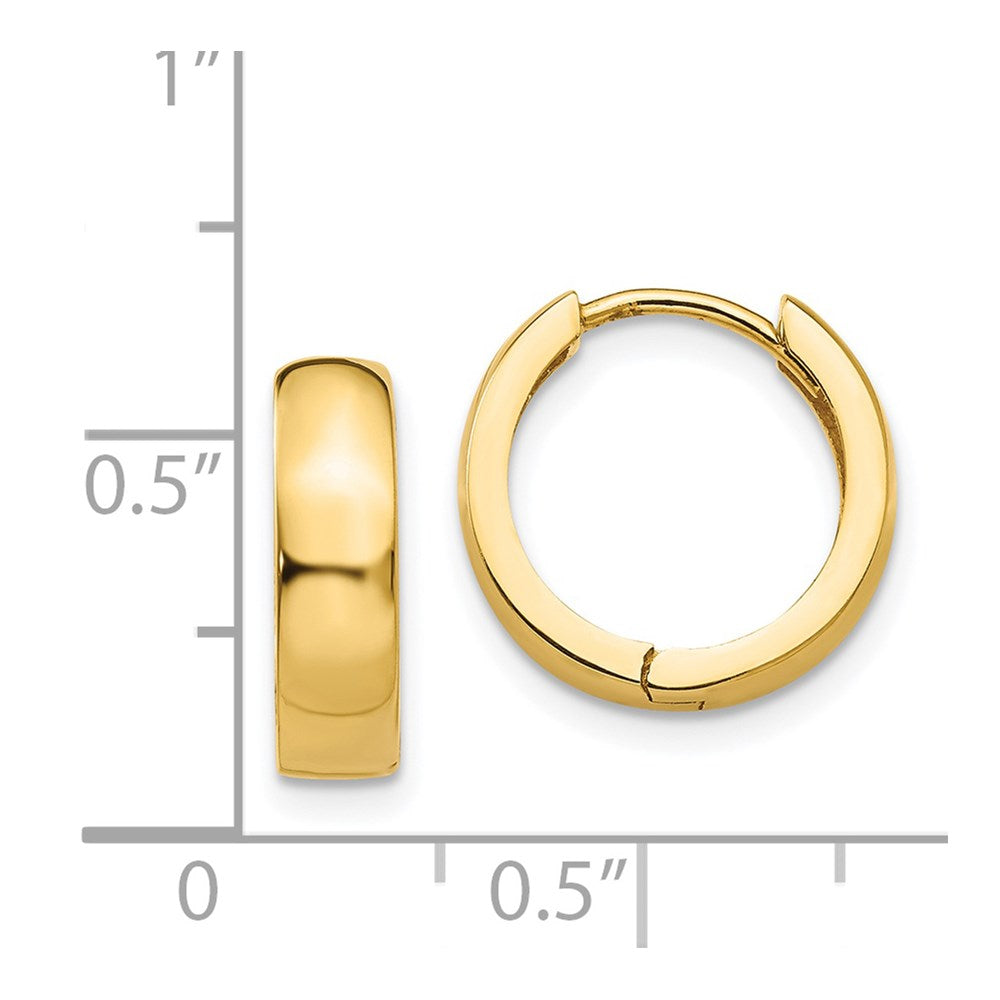 14k Yellow Gold 13.5 mm Round Hinged Hoop Earrings (1.77 grams)