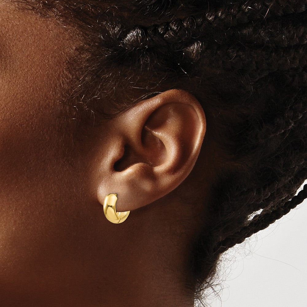 14k Yellow Gold 6 mm Hinged Hoop Earrings (3.28 grams)