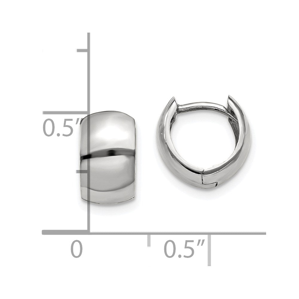 14k White Gold 6 mm Round Hinged Hoop Earrings (1.91 grams)