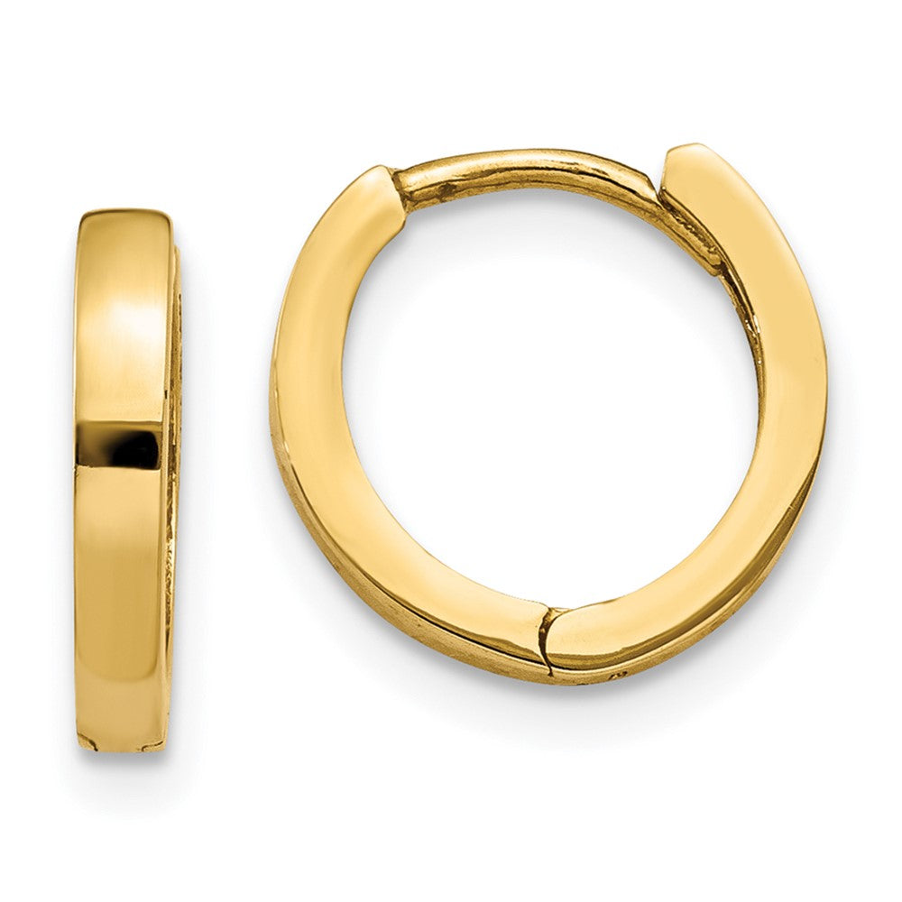 14k Yellow Gold 2 mm Round Hinged Hoop Earrings (1.21 grams)