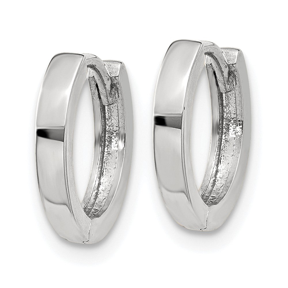 14k White Gold 1.5 mm Round Hinged Hoop Earrings (1.16 grams)