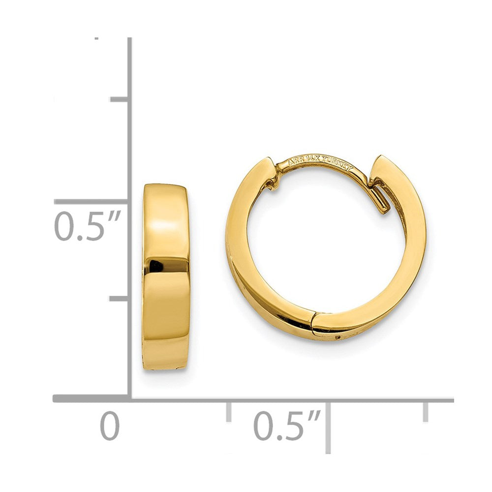 14k Yellow Gold 3 mm Round Hinged Hoop Earrings (1.97 grams)