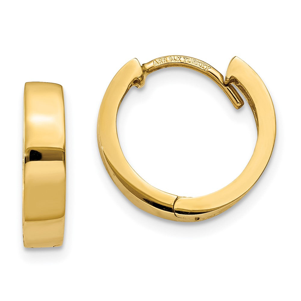 14k Yellow Gold 3 mm Round Hinged Hoop Earrings (1.97 grams)