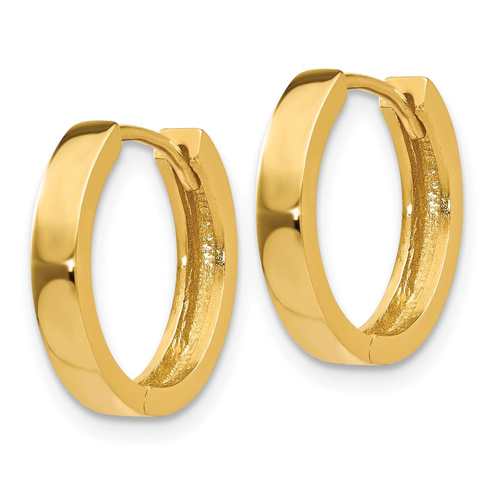 14k Yellow Gold 2 mm Round Hinged Hoop Earrings (2.14 grams)