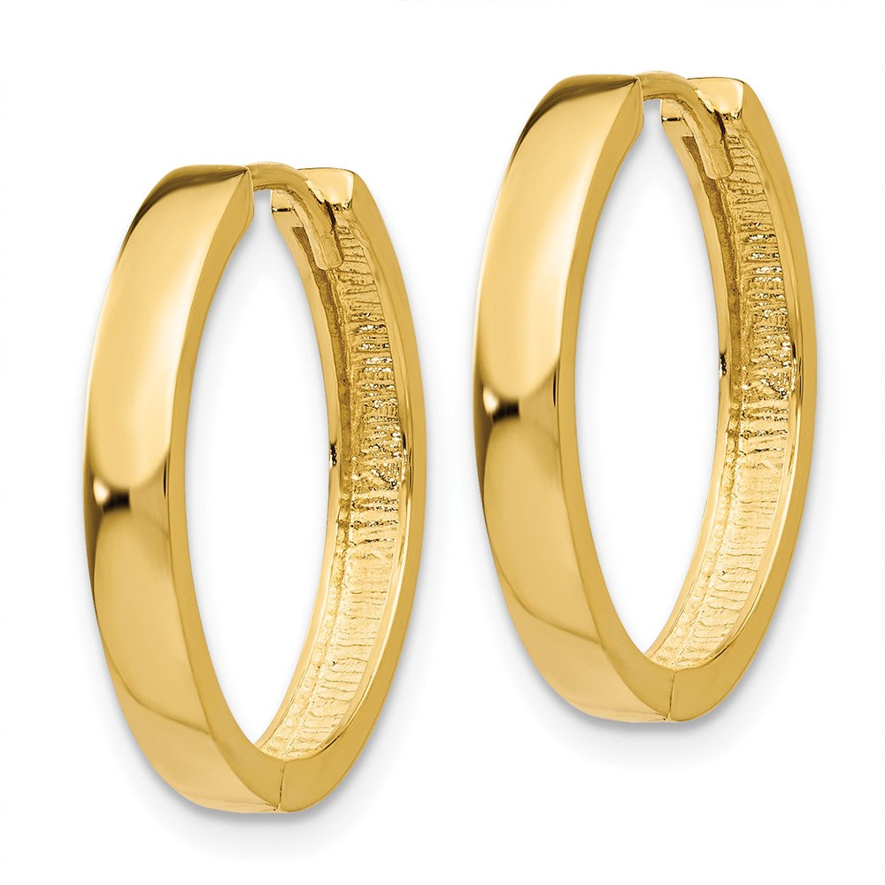 14k Yellow Gold 3 mm Hinged Hoop Earrings (2.75 grams)