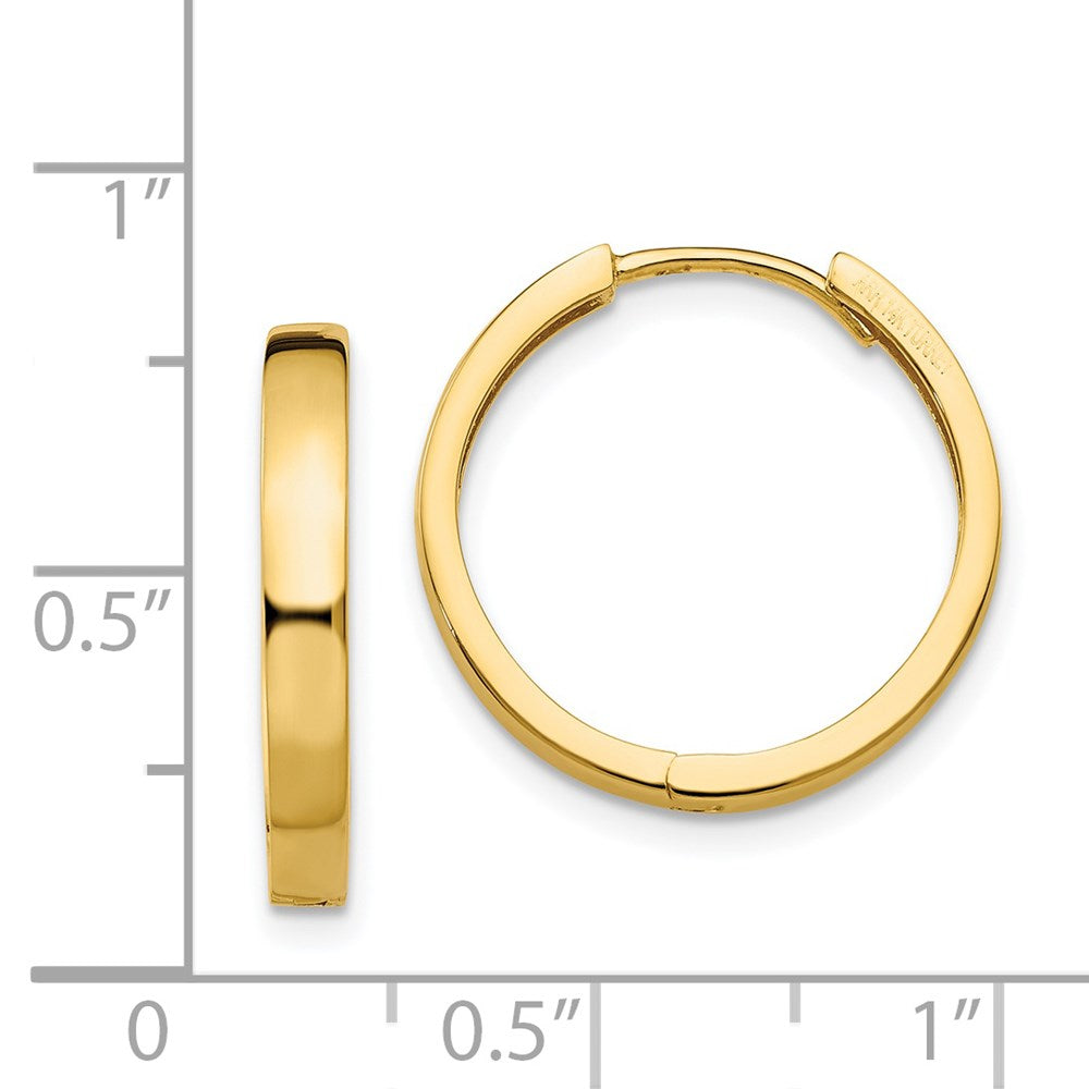 14k Yellow Gold 3 mm Hinged Hoop Earrings (2.75 grams)