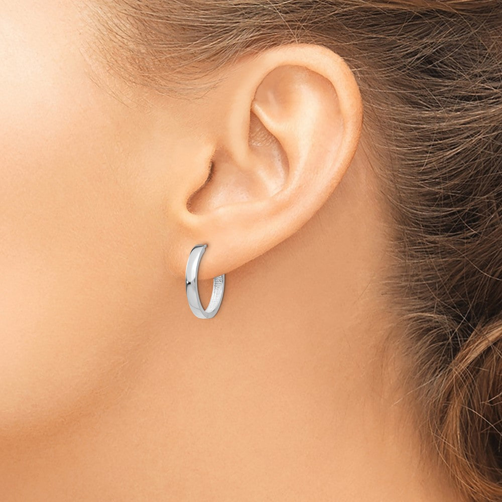 14k White Gold 3 mm Hinged Earrings (2.8 grams)