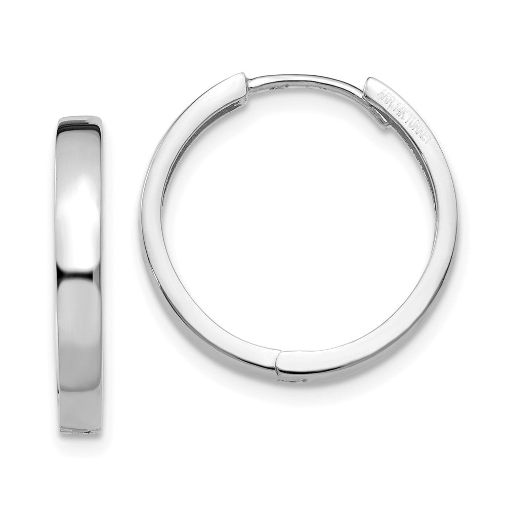 14k White Gold 3 mm Hinged Earrings (2.8 grams)
