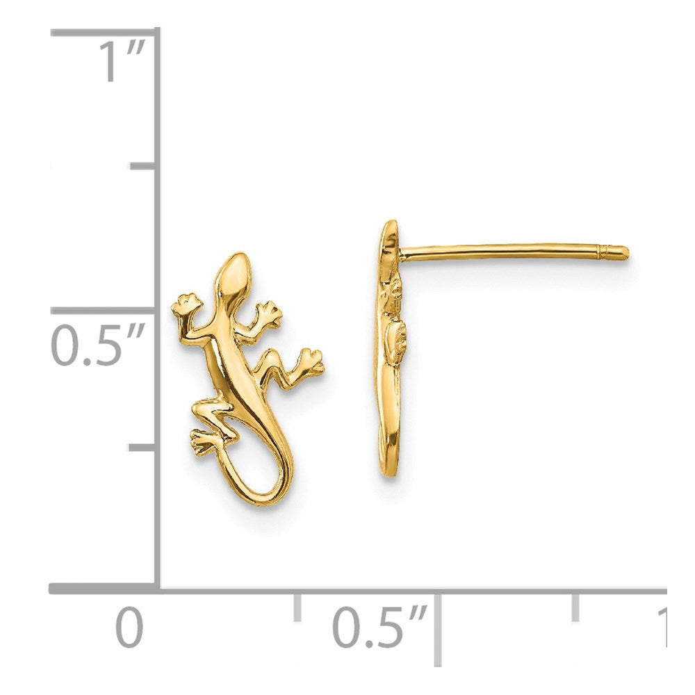 14k Yellow Gold 8 mm Polished Gecko Post Earrings (0.95 grams)