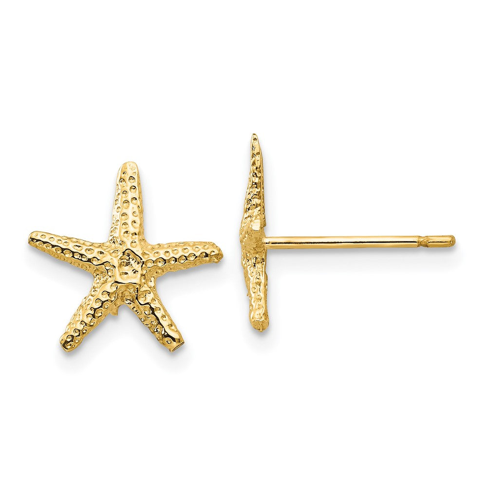 14k Yellow Gold 11 mm Starfish Post Earrings (0.93 grams)