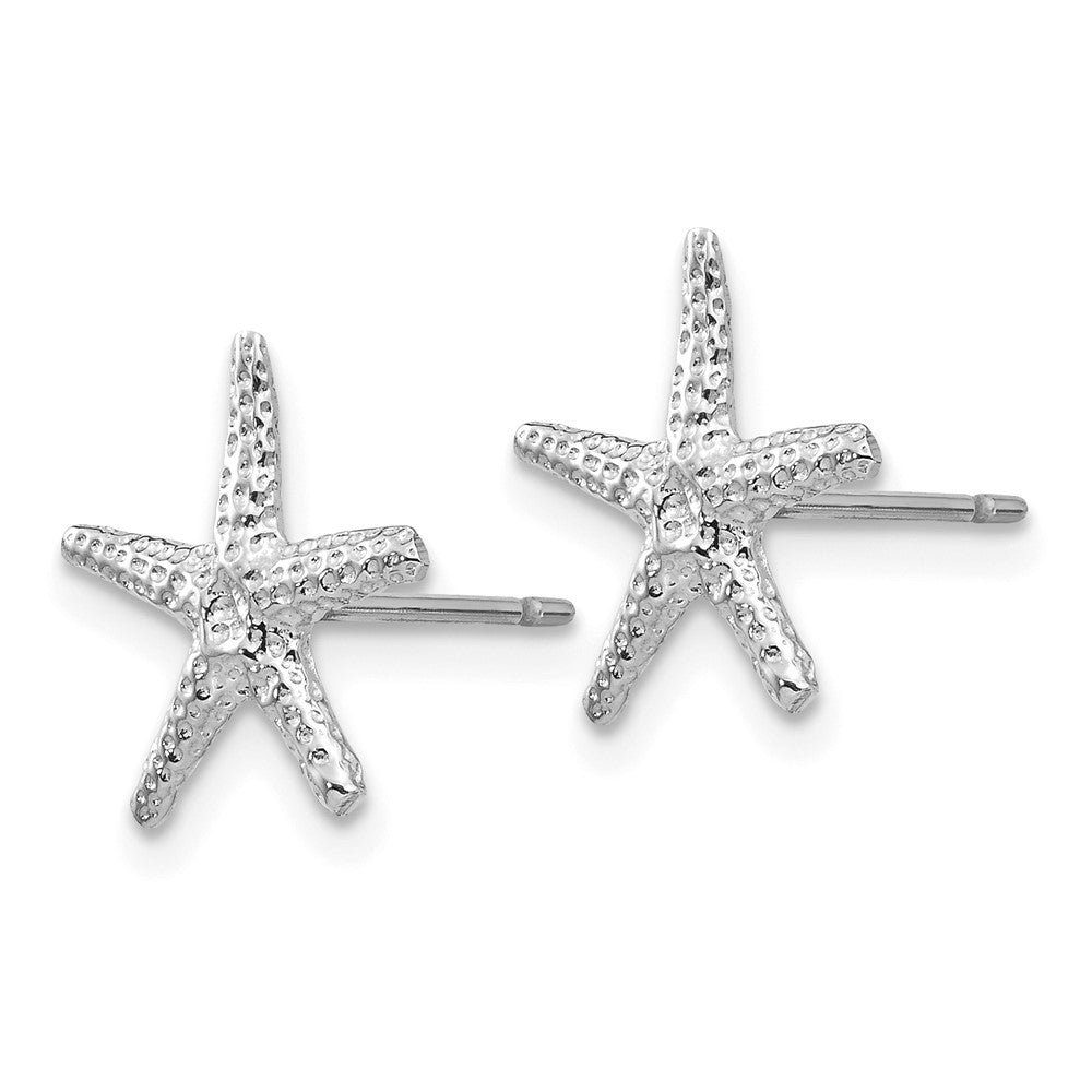 14k White Gold 11 mm Starfish Post Earrings (0.95 grams)