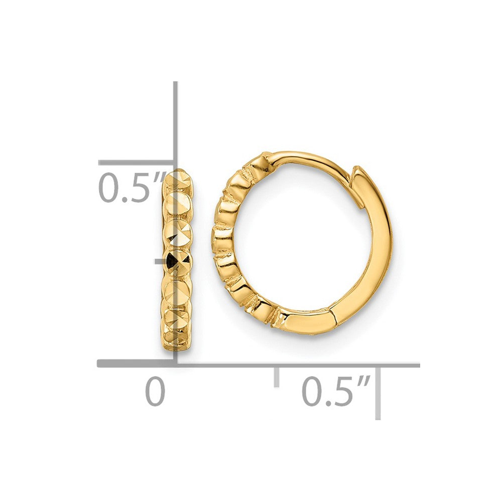 14k Yellow Gold 11.75 mm Hinged Hoop Earrings (1.01 grams)