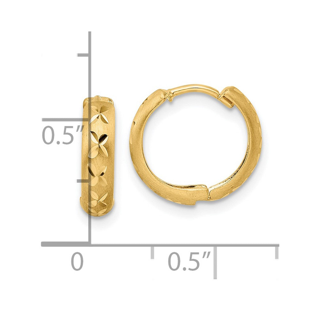 14k Yellow Gold 13.77 mm Hinged Hoop Earrings (1.25 grams)