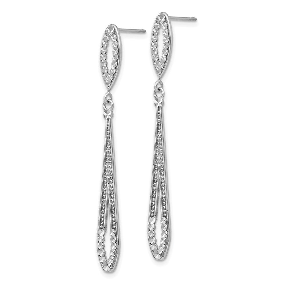14k White Gold 5 mm Diamond-cut Dangle (1.97 grams)