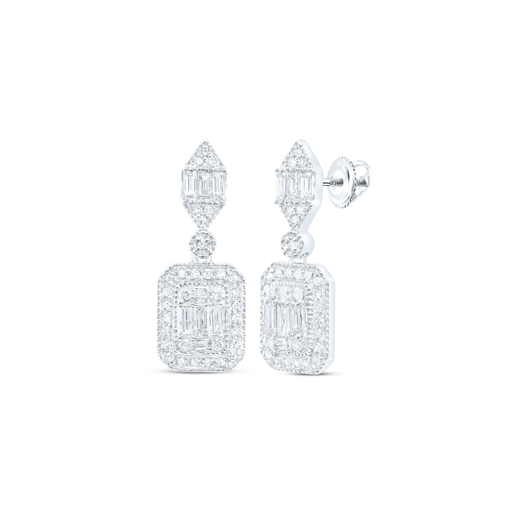 14Kt White Gold 3/4Ctw-Dia Nke Bag Fashion Earring (3.77 grams)