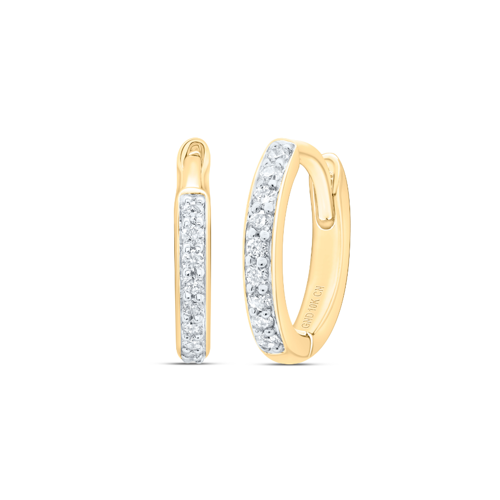 10Kt Gold 1/10Ctw-Dia Cn Fashion Hoop Earring