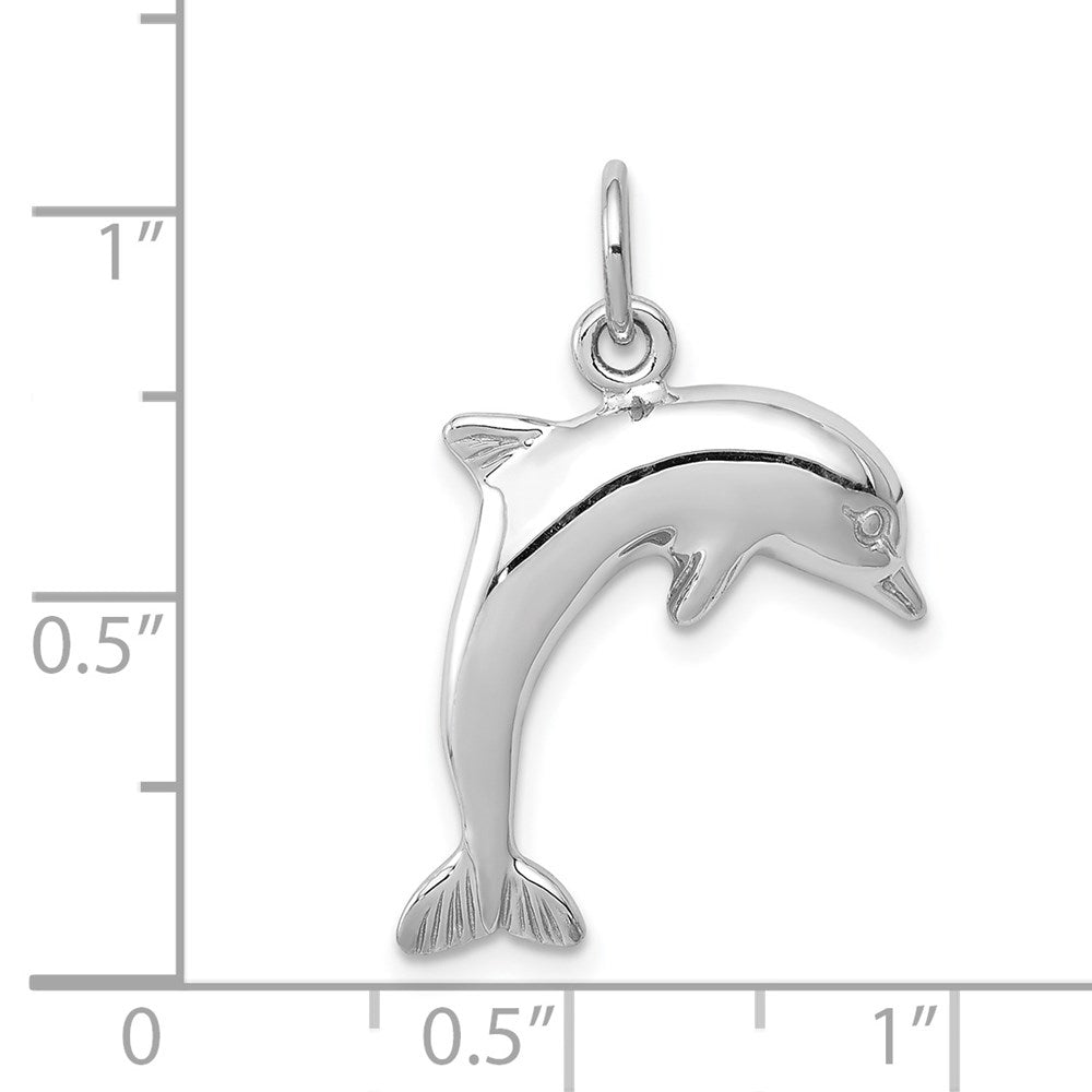 14k White Gold 15 mm Dolphin Charm (1.42 grams)