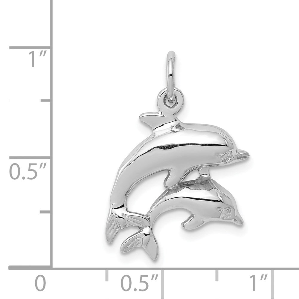 14k White Gold 17 mm Dolphin Charm (1.77 grams)