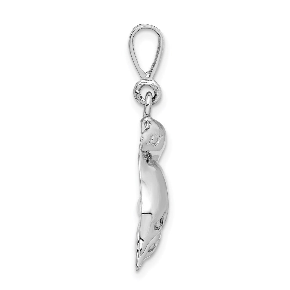 14k White Gold 23 mm Dolphin Charm (3.38 grams)