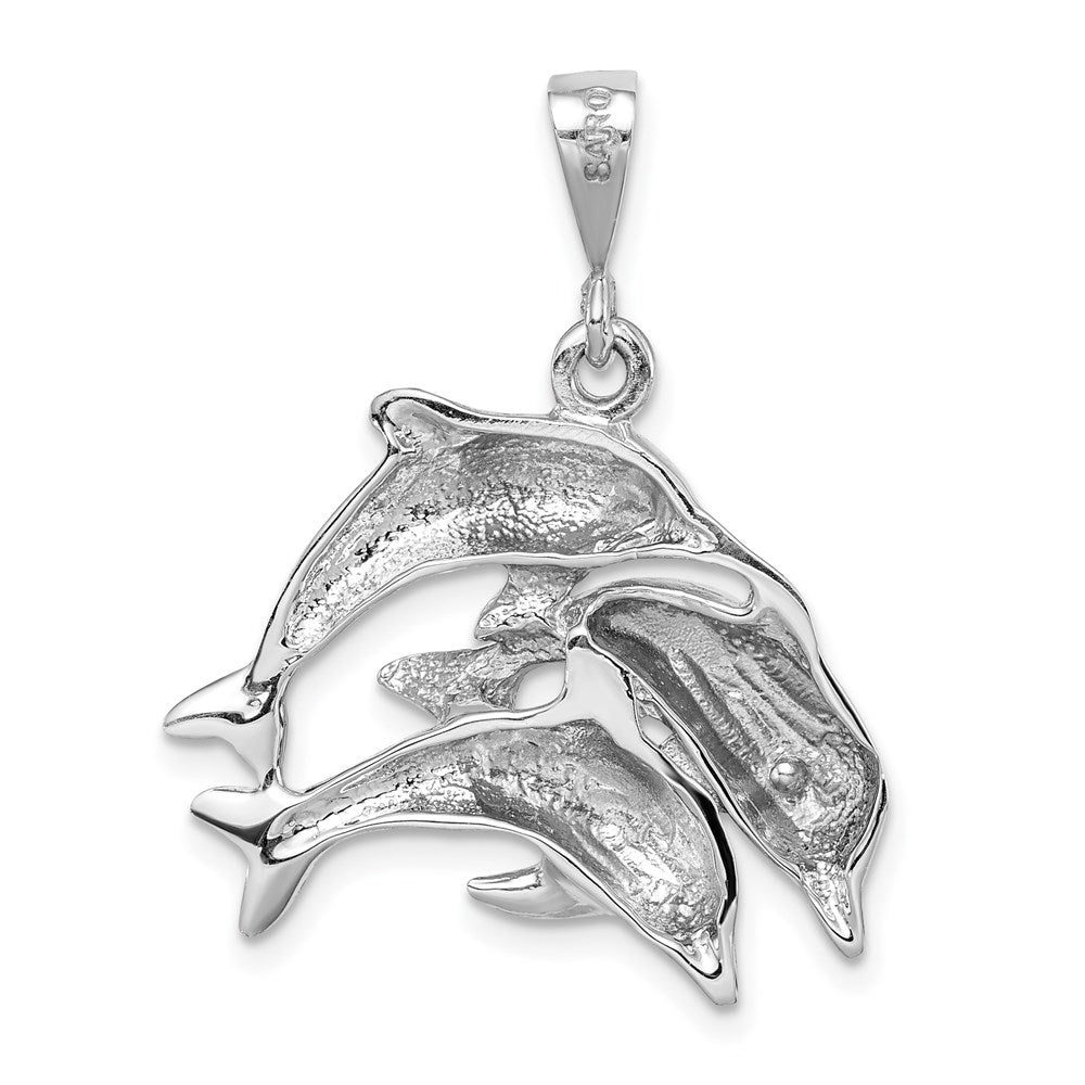 14k White Gold 23 mm Dolphin Charm (3.38 grams)