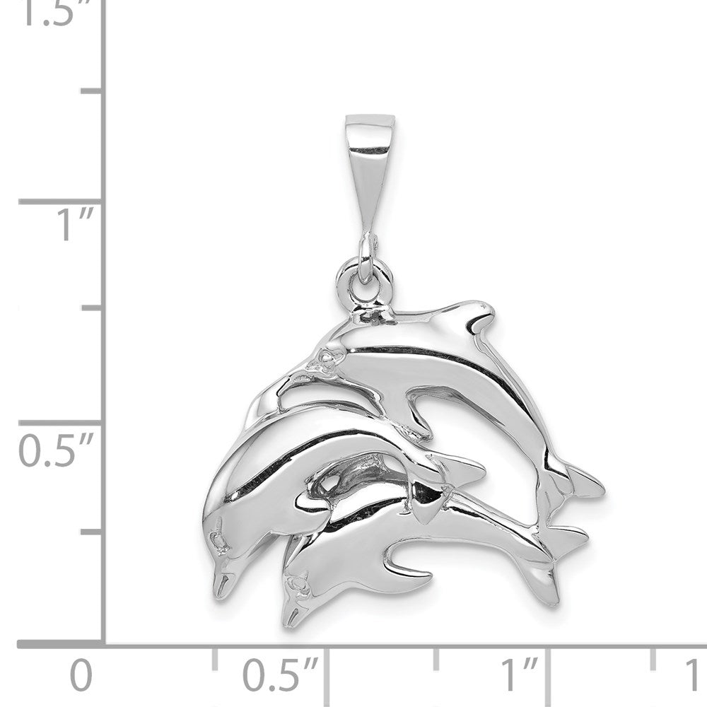 14k White Gold 23 mm Dolphin Charm (3.38 grams)