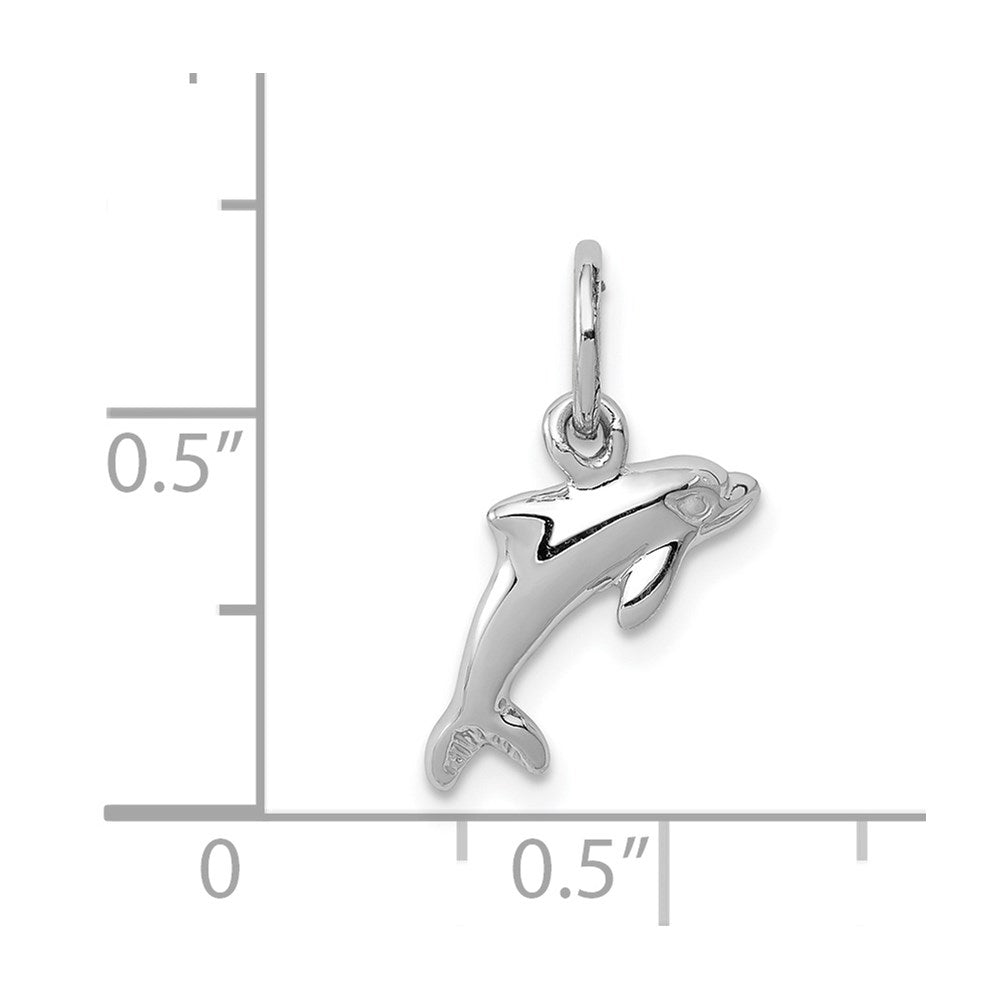 14k White Gold 13 mm Dolphin Charm (0.53 grams)
