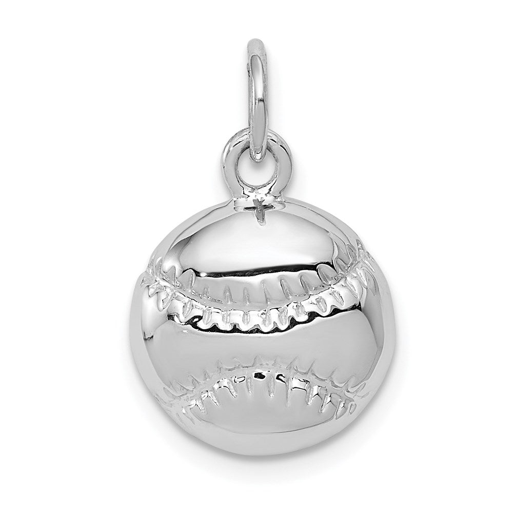 14k White Gold 11 mm Baseball Charm (1.16 grams)