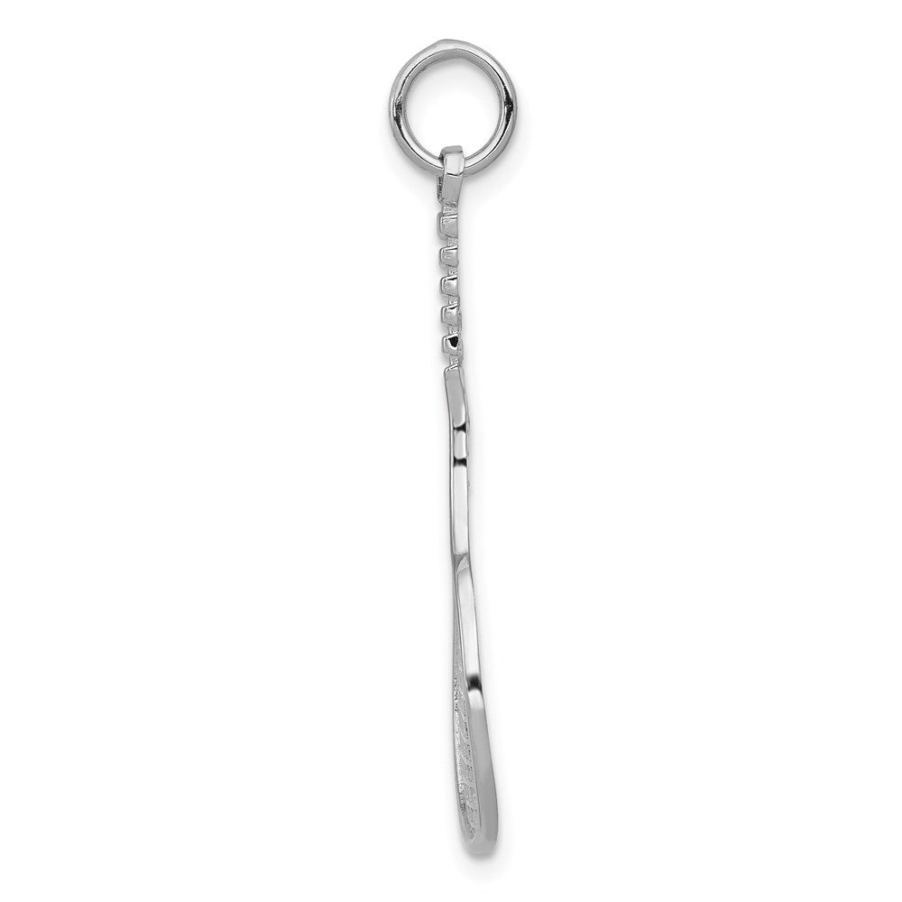 14k White Gold 11 mm Tennis Racquet Charm (0.95 grams)
