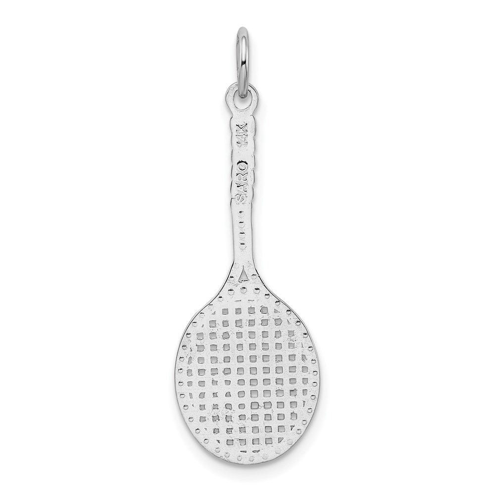 14k White Gold 11 mm Tennis Racquet Charm (0.95 grams)