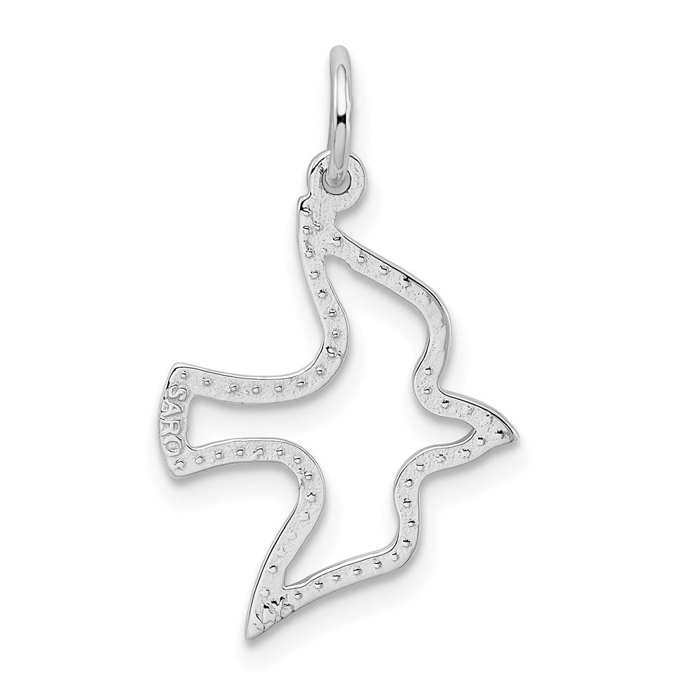 14k White Gold 15 mm Dove Charm (0.68 grams)