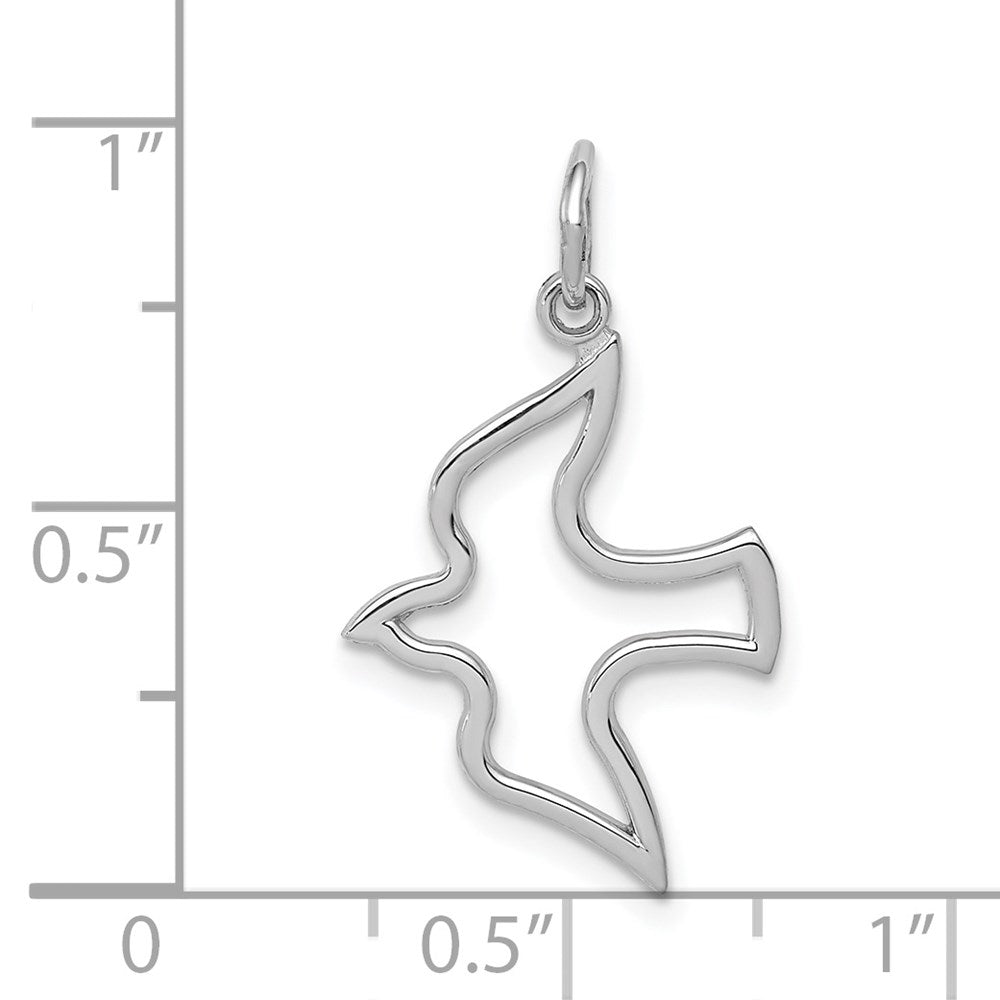 14k White Gold 15 mm Dove Charm (0.68 grams)