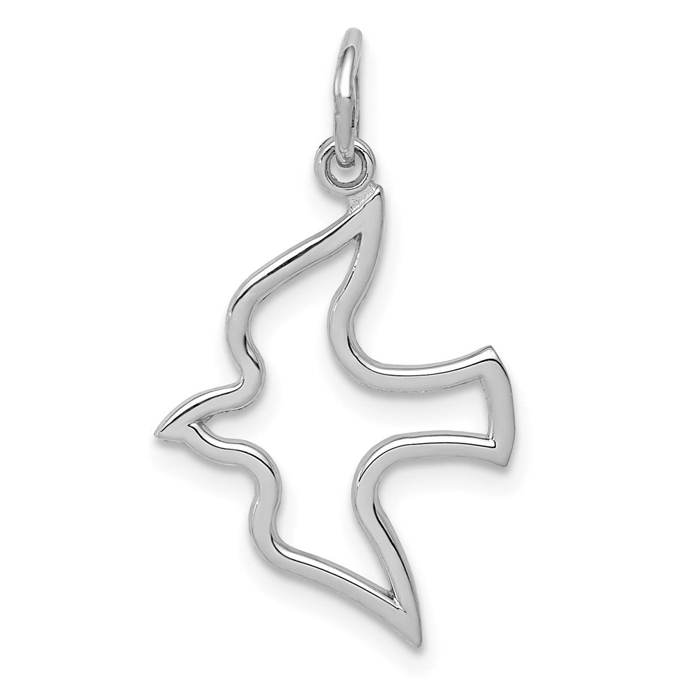 14k White Gold 15 mm Dove Charm (0.68 grams)