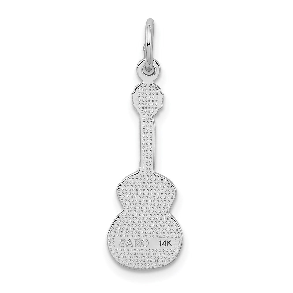 14k White Gold 9 mm Guitar Charm (0.95 grams)