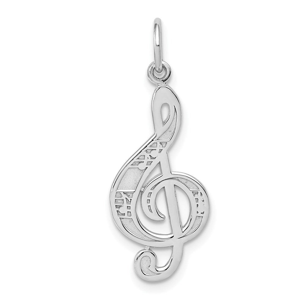 14k White Gold 10 mm  Treble Clef Charm (0.89 grams)