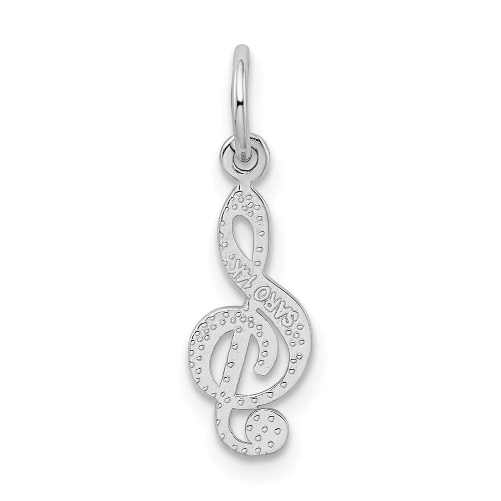 14k White Gold 5 mm Treble Clef Charm (0.4 grams)