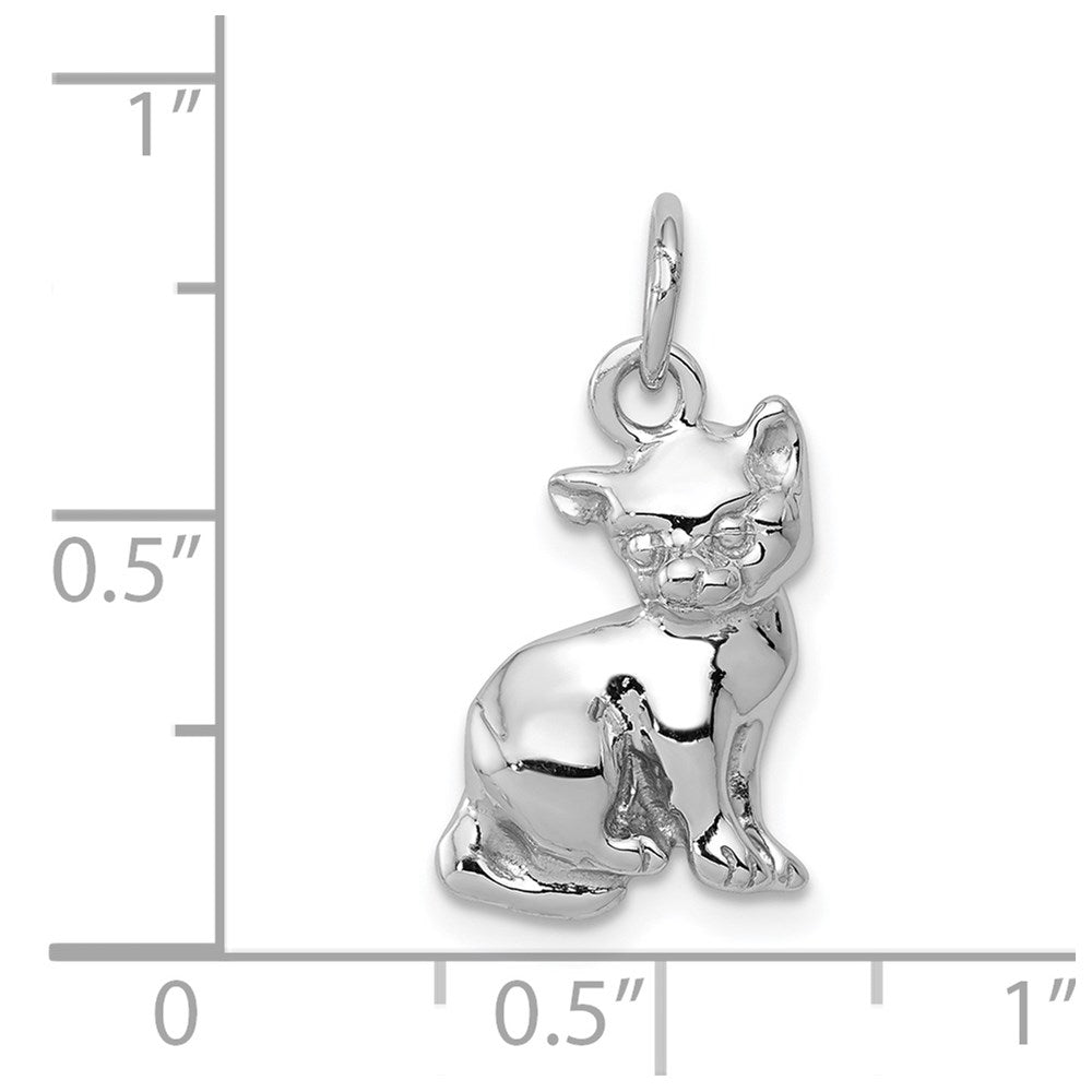 14k White Gold 11 mm Cat Charm (1.66 grams)