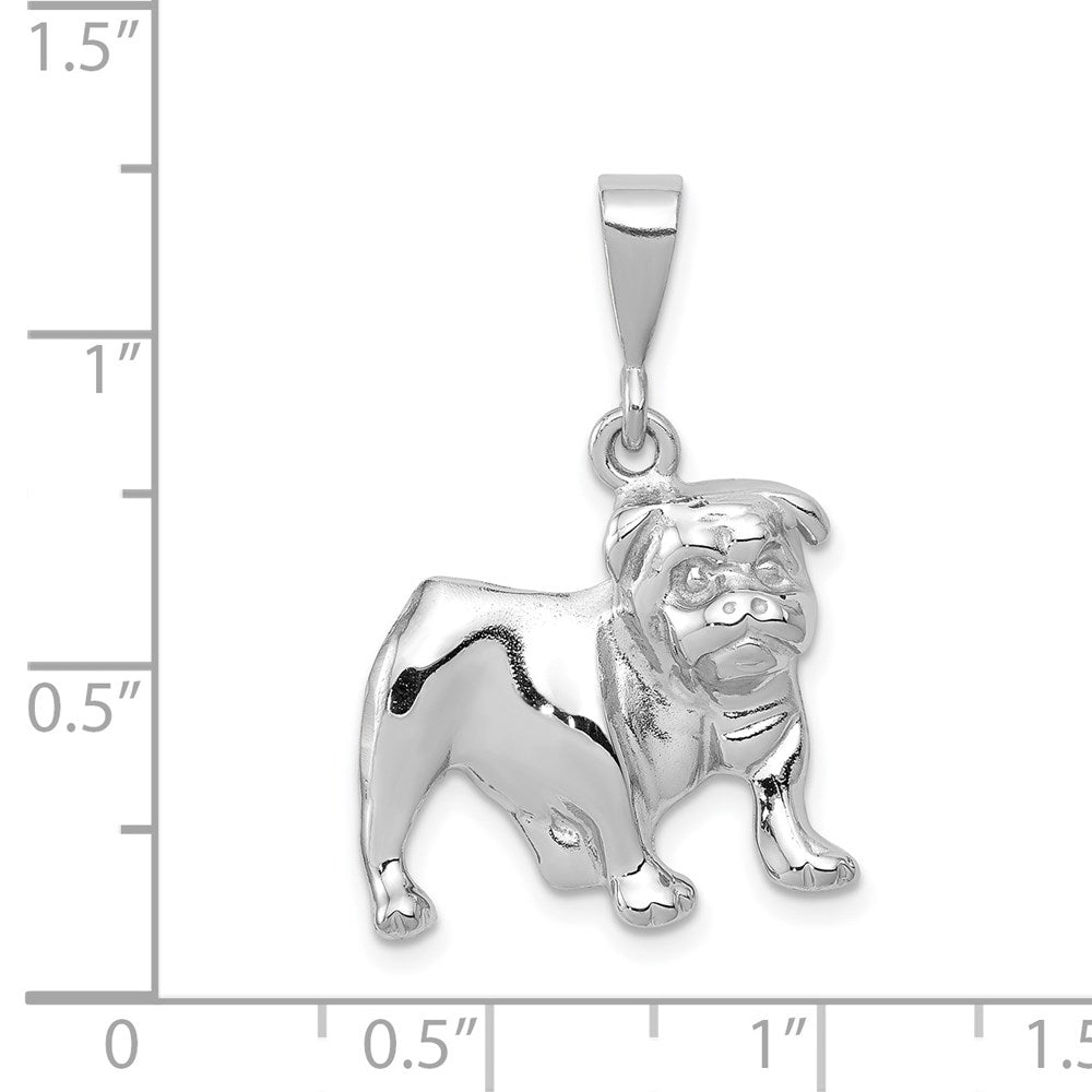 14k White Gold 20 mm Bulldog Pendant (2.24 grams)