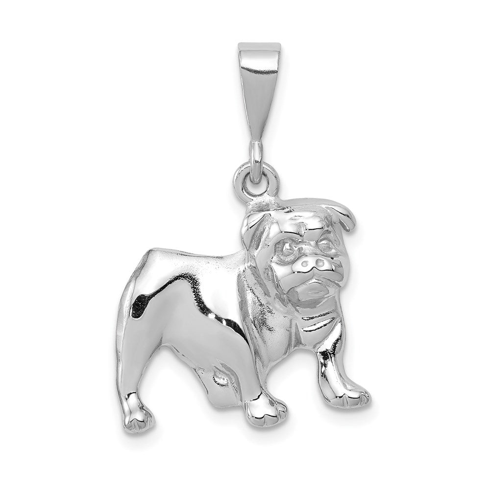 14k White Gold 20 mm Bulldog Pendant (2.24 grams)