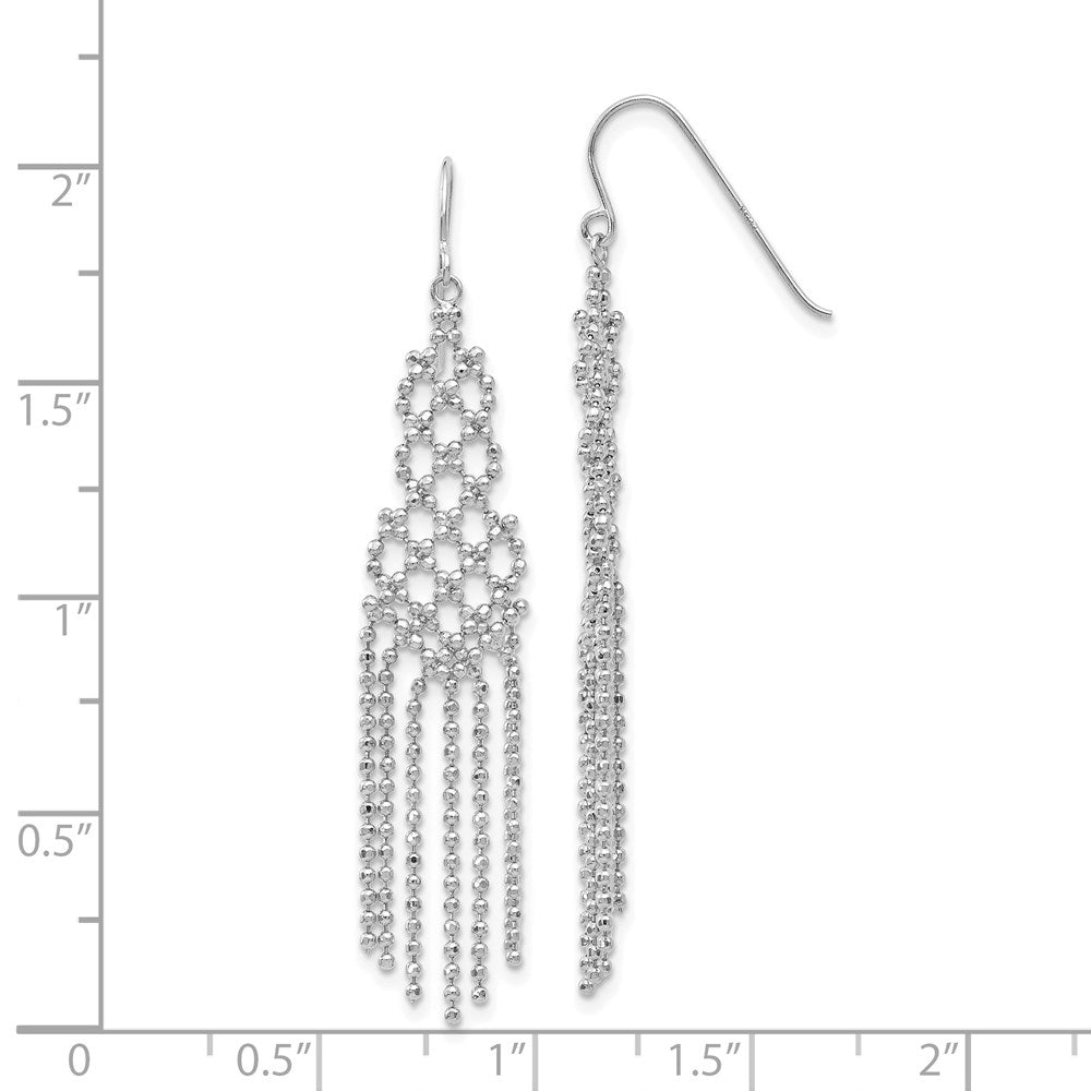 14k White Gold 11 mm  Beaded Earrings (2.17 grams)