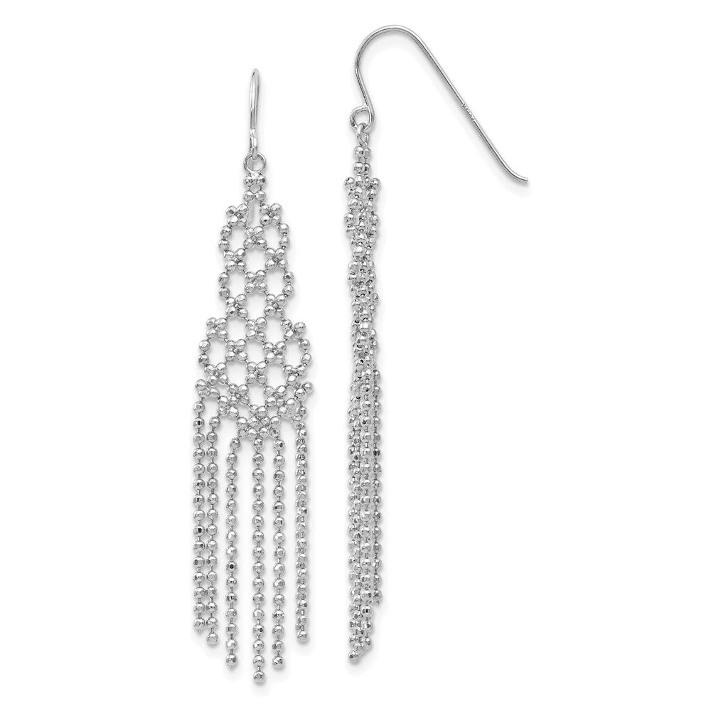 14k White Gold 11 mm  Beaded Earrings (2.17 grams)