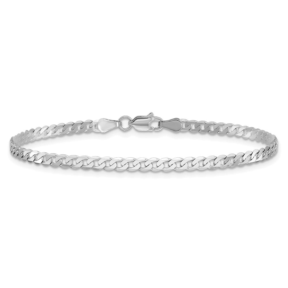 14k WG 2.9mm Flat Beveled Curb Chain Bracelet (2.53 grams)
