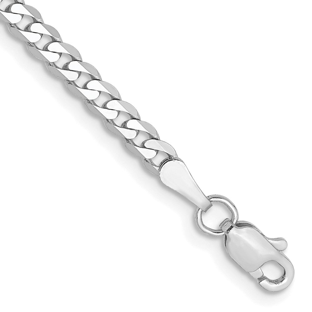 14k WG 2.9mm Flat Beveled Curb Chain Bracelet (2.53 grams)